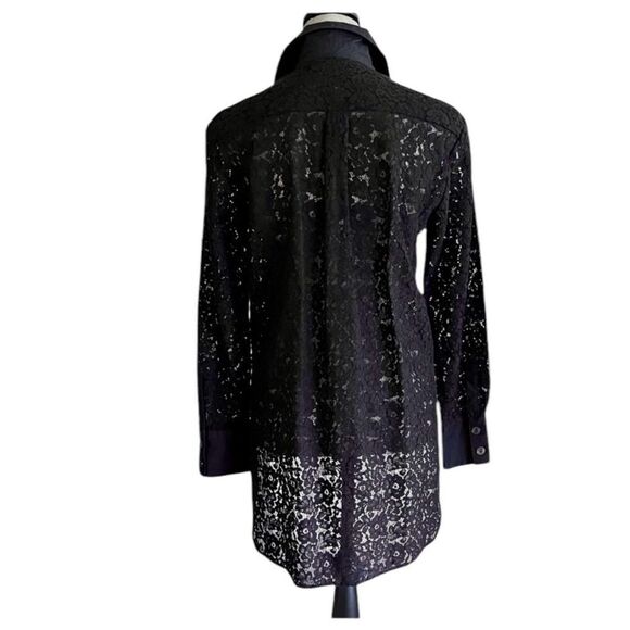✨Zara All Over Lace Long Black Sz Small Shirt✨ - Picture 10 of 13